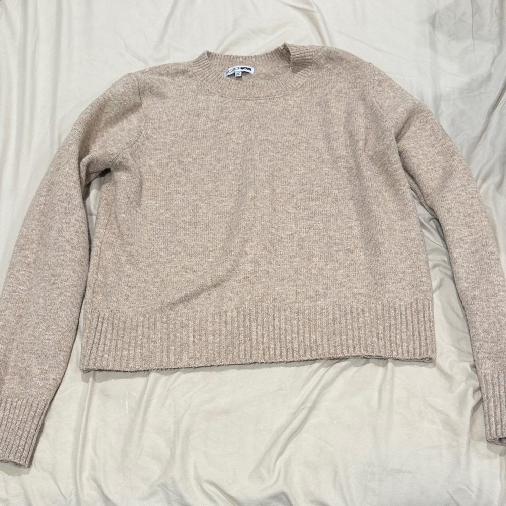 Fashion Nova Beige Crewneck Sweater